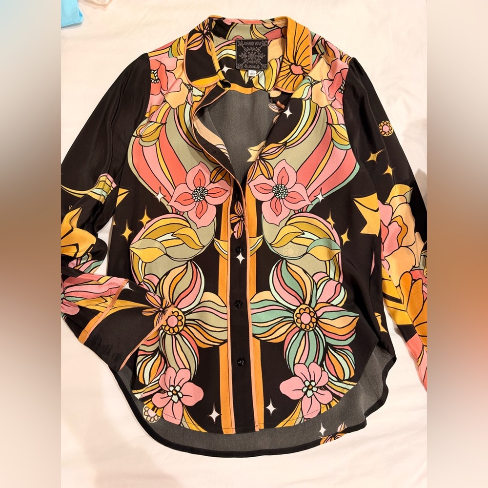 Johnny Was Multicolor Floral Blouse